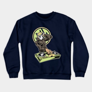 Masked DJ playing on party Crewneck Sweatshirt